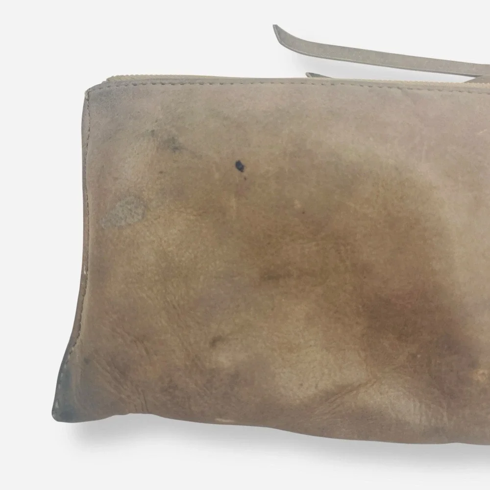 Hobo International Vida Wristlet Gray Leather Clutch Purse‎ Wallet